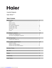 Haier PBFS21EDAP - 18.4 cu.ft Refrigerator Freezer User Manual