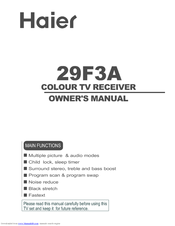 Haier 29F3A Owner's Manual