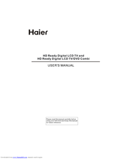 Haier HD READY DIGITAL LCD TV DVD COMBI User Manual