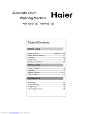 Haier HBF855TVE Owner's Manual