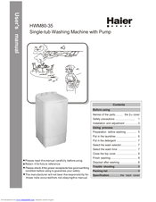 Haier HWM80-35 User Manual