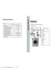 Haier XQG50-S1016 Operation Manual