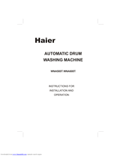 Haier PW600A Instructions For Installation And Operation Manual