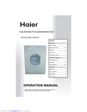 Haier XQG50-ABA1100CTX Operation Manual