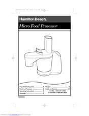 User manual Hamilton Beach 58770 (English - 68 pages)