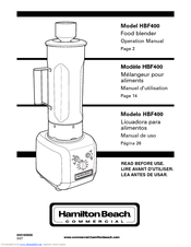 Hamilton Beach HBF400 Operation Manual