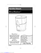 HAMILTON BEACH BREWSTATION INSTRUCTIONS MANUAL Pdf Download