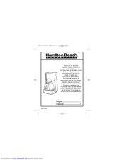 Hamilton Beach D47008B - Commercial Coffeemaker User Manual