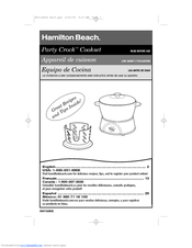 Hamilton Beach 33417 - Party Crock Cook Set Orange Use & Care Manual