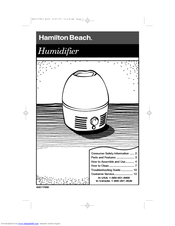Hamilton Beach 05510 - 1.5 Gallon Cool Mist Humidifier Use & Care Manual