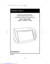 Hamilton Beach 31989KO - Toaster Oven And Broiler Use & Care Manual