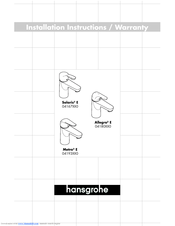 Hans Grohe Allegro2 E
04180XX0 Installation Instructions Manual