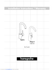 Hans Grohe Allegro E 14801XX1 Installation Instructions Manual