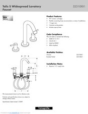 Hans Grohe Talis S 32310XX1 Specification Sheet