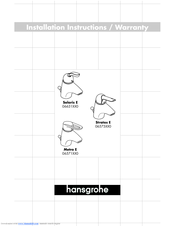 Hans Grohe Metro E Installation Instructions / Warranty