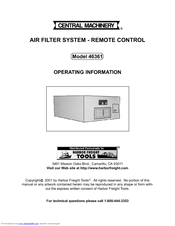 Central Machinery 46361 Operating Information Manual