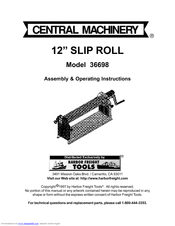 Central Machinery 36698 Assembly & Operating Instructions