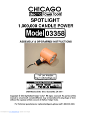 Chicago Electric 3358 Assembly & Operating Instructions