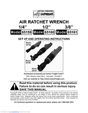 Central Pneumatic Earthquake 65159 Set Up And Operating Instructions Manual