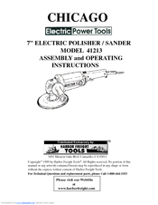 Chicago Electric 41213 Assembly And Operating Instructions Manual