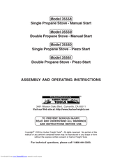 Harbor Freight Tools 35558 Assembly And Operating Instructions Manual