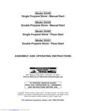 Harbor Freight Tools 35561 Assembly And Operating Instructions Manual