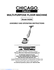 Chicago Electric 94280 Assembly And Operating Instructions Manual