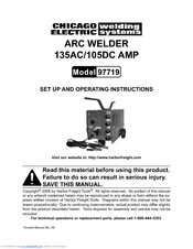 Chicago Electric 97719 Set Up And Operating Instructions Manual