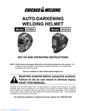 Chicago Welding 67854 Set Up And Operating Instructions Manual