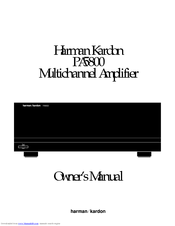 Harman-Kardon PA5800 SIGNATURE 2.1 Owner's Manual