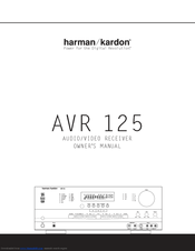 Harman-Kardon AVR 125 Owner's Manual