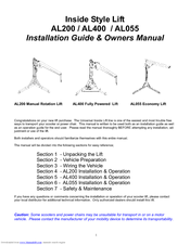 Harmar Mobility AL400 Installation Manual & Owner's Manual
