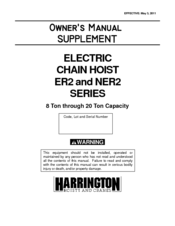 Harrington Hoists NER2 Series Owner's Manual Supplement