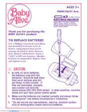 Hasbro Baby Alive Diaper Bag 18849/18657 Instructions