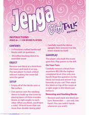 Hasbro Jenga Girl Talk Instructions