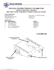 Havis-Shields C-VS-1000-TAH Install Instructions