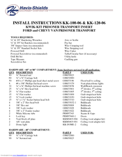 Havis-Shields Kwik-Kit KK-100-06 Install Instructions Manual