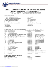Havis-Shields Kwik-Kit KK-120-05 Install Instructions Manual