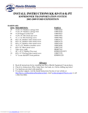 Havis-Shields K9/Prisoner Transportation System KK-K9-F14-K-PT Install Instructions Manual