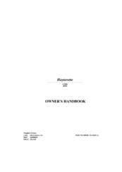 Hayter Hayterette 005D Owner's Handbook Manual