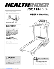 Healthrider Pro H450i Treadmill User Manual