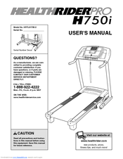 Healthrider Pro H750i Treadmill User Manual