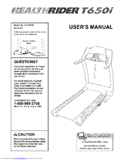 Healthrider T650i Treadmill User Manual