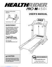 Healthrider Pro H450i Treadmill User Manual