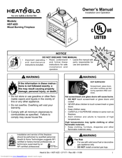 Heat & Glo Wood Burning Fireplace HST-42D Owner's Manual