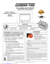 Quadra-Fire Vented Gas Fireplace Heater COLBAY-INS Owner's Manual & Installation