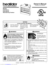 Heatilator Wood Burning Fireplace EL36 Series Owner's Manual