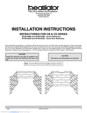 Heatilator WTBC36BB Installation Instructions