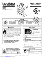 Heatilator Wood Burning Fireplace ST36D Owner's Manual