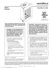 Heat & Glo EVEREST EVEREST Installer's Manual